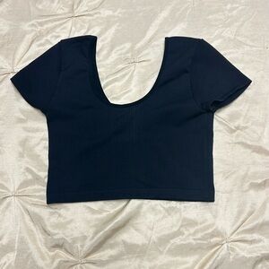 Dynamite Black Scoop-neck Crop Top